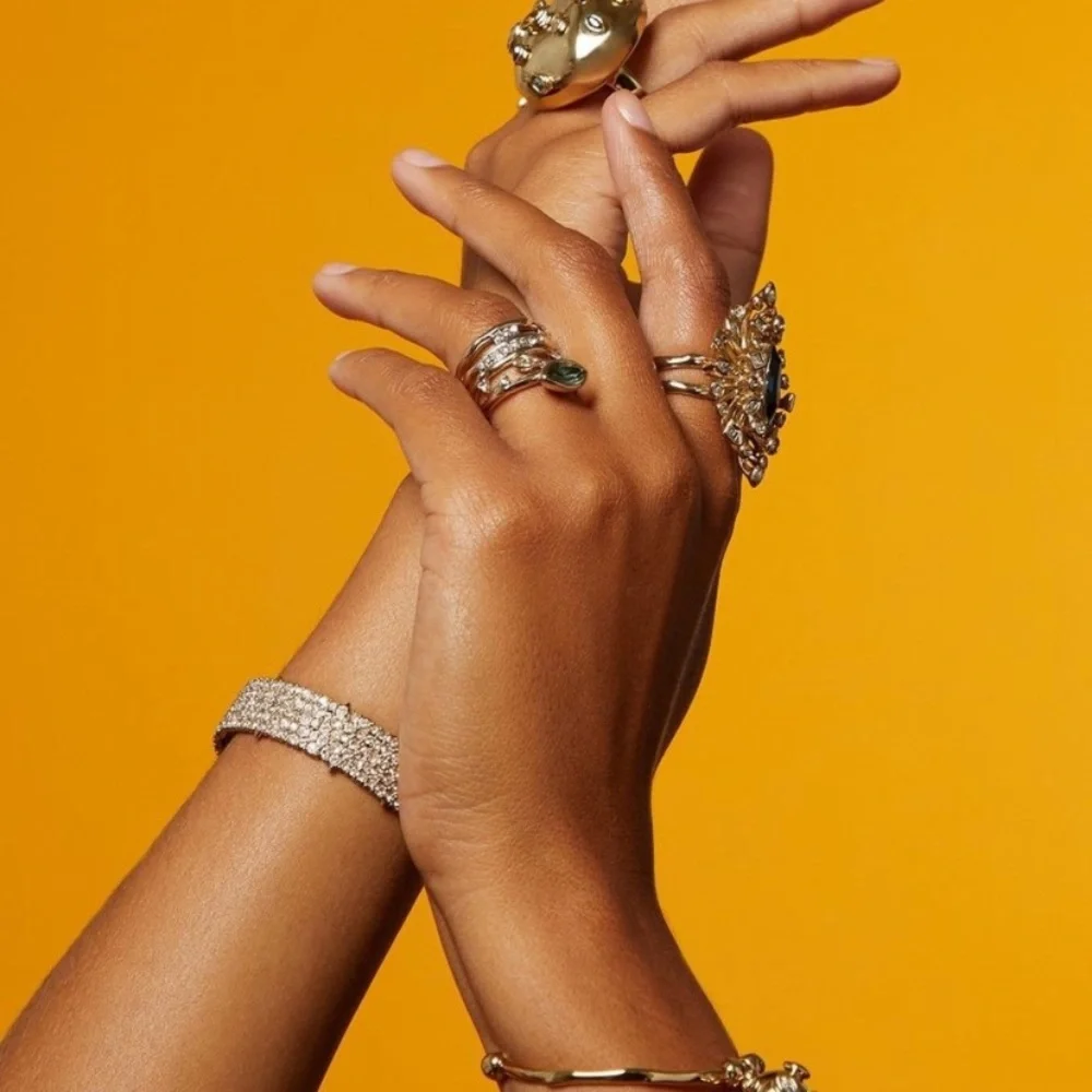 ALEXIS BITTAR Silver Pavé Crystal Lace Thorny Cuff Small Cuff Bracelet